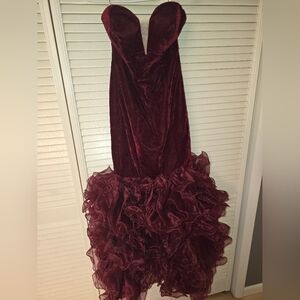 Elegant Burgundy Evening Gown